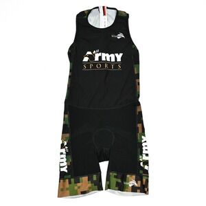 Kiwami Triathlon Suit Mens‎ Medium All Army Sports Camo Black Cycling Padded